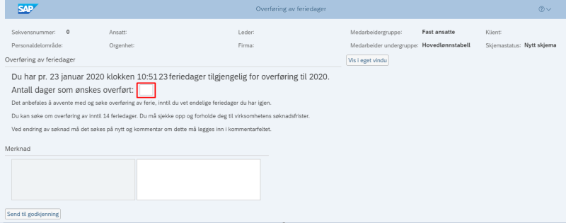 Registreringsbilde med markering for antallfeltet