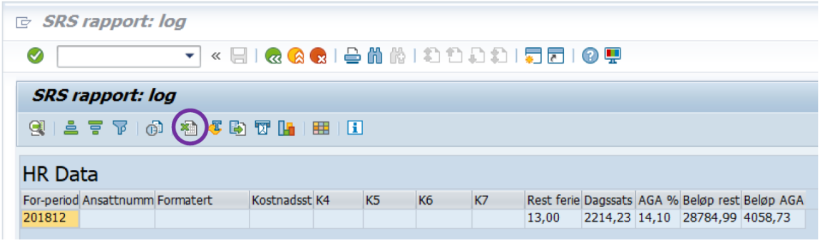 Skjermbilde fra SAP