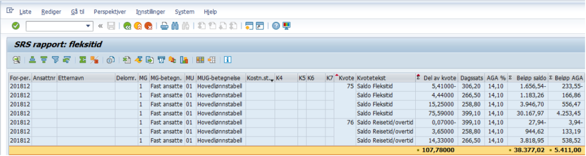 Skjermbilde fra SAP