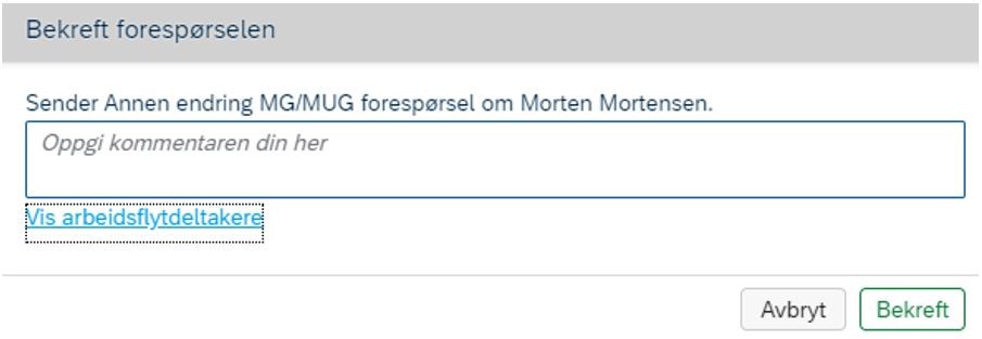 Bildet viser dialogboks med bekreft forespørselen.