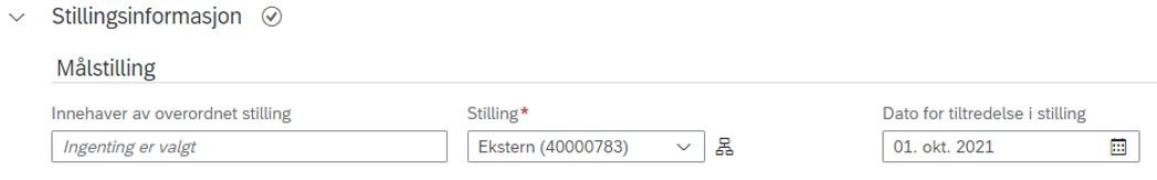 Bildet viser stillingsdetaljer.