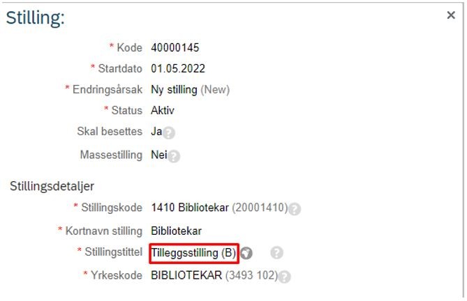 Bildet viser felt med stillingsdetaljer.
