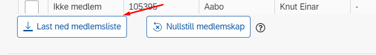 Bildet viser last ned medlemsliste