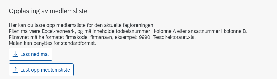 Bildet viser opplasting av medlemsliste