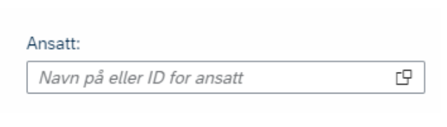 Skjermbilde som viser Ansatt-feltet i DFØ HR