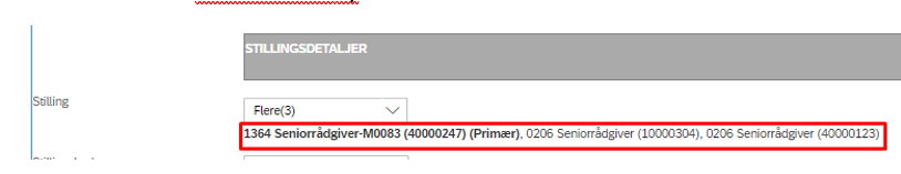 bildet viser at det nå ligger flere stillinger i stillingsdetaljer 