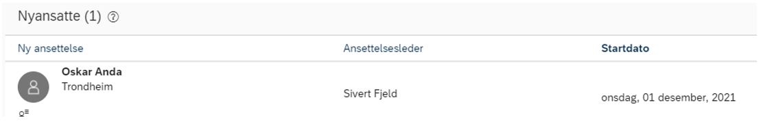 Skjermbilde som viser søk etter ansatt i DFØ HR