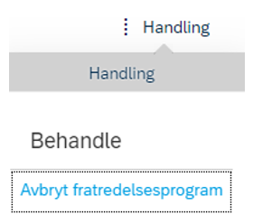 Skjermbilde av fratredelsesprogram i DFØ HR