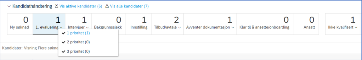 bildet som viserer statusfeltet - første evaluering