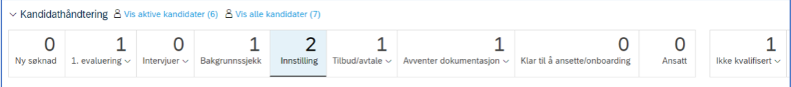 bildet som viser statusfeltet - innstilling