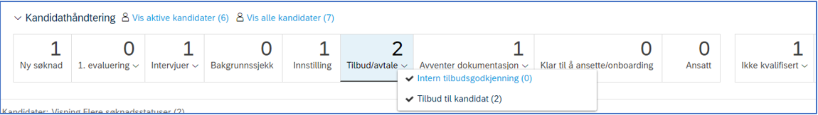 bildet som viser statusfeltet - tilbud/avtale