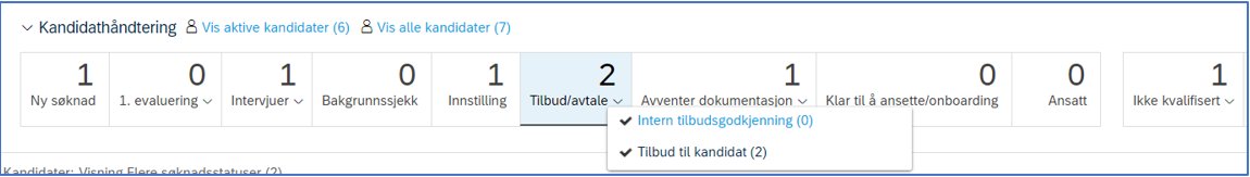 bildet som viser statusfeltet - tilbud/avtale 