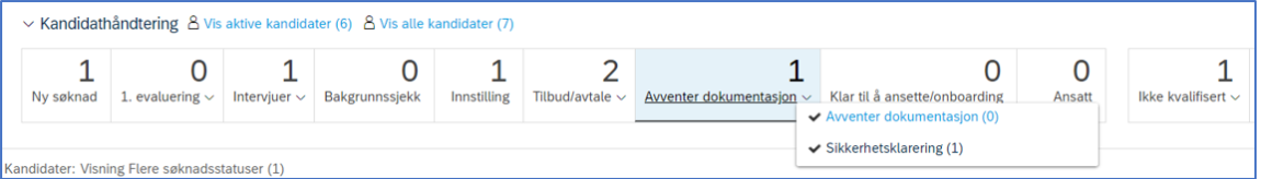 bildet som viser statusfeltet - avventer dokumentasjon