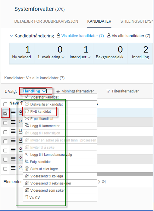 bildet som viser hvordan du kan flytte kandidater