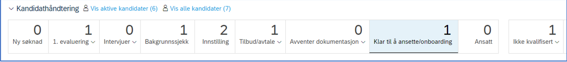 bildet som viser statusfeltet - klar til å ansette/onboarding