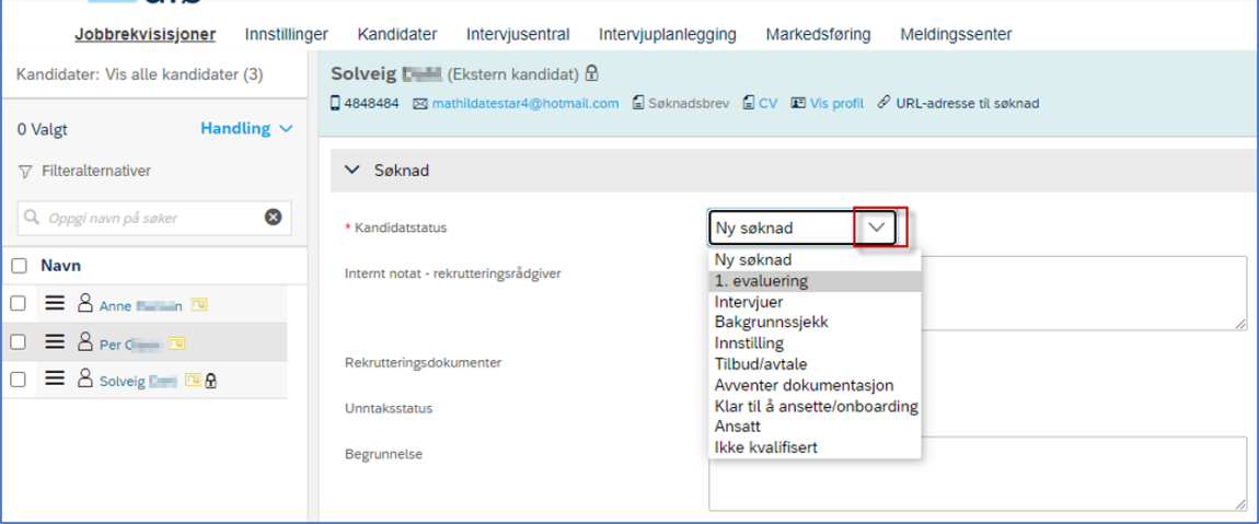 bildet som viser hvordan du flytter kandidat via søknadsprofil