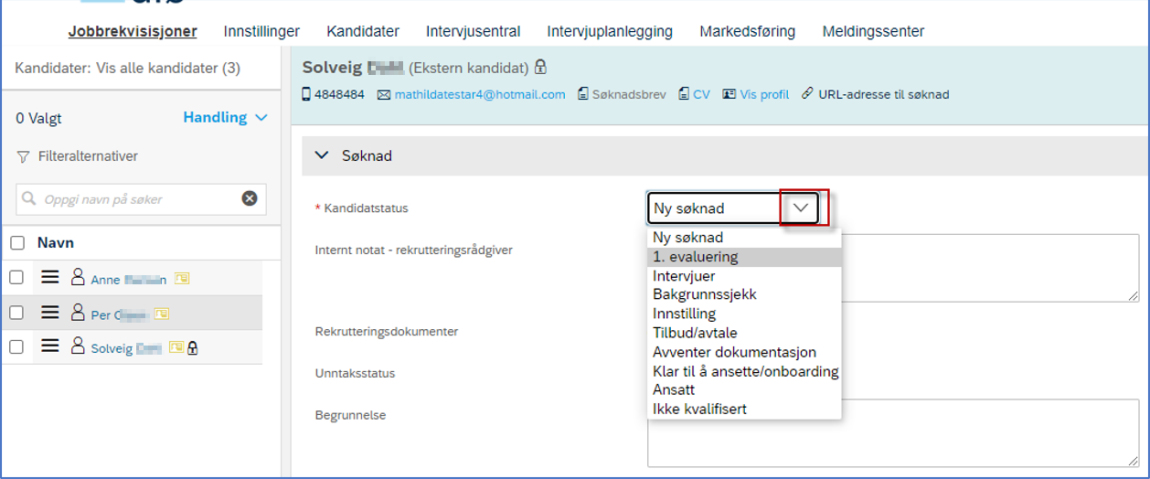 bildet som viser hvordan du flytter kandidat via søknadsprofil 