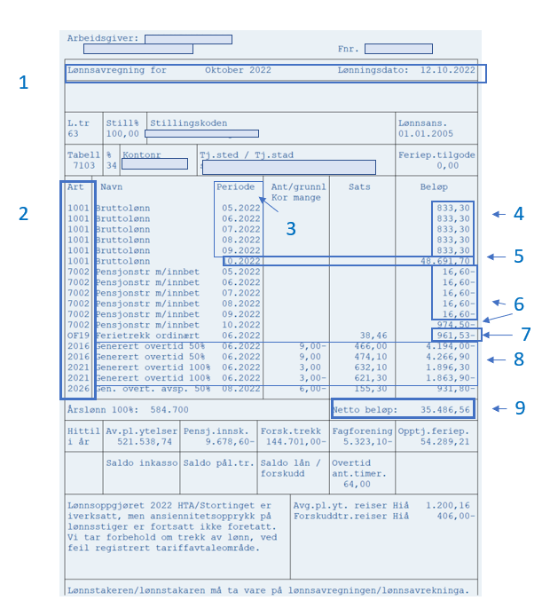 Lønnslipp oktober side 1