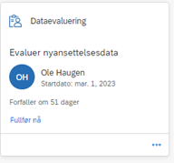 Skjermbilde fra DFØ HR om gjeninntredelse av ansatt via handlingen "Legg til ny ansettelse i introduksjonsprogram"