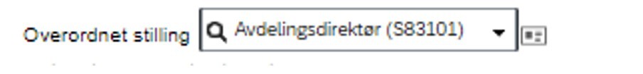 Skjermbilde som viser overordnet stilling: avdelingsdirektør