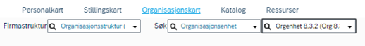 Skjermbilde av hvor du finner aktuell organisasjonsenhet.