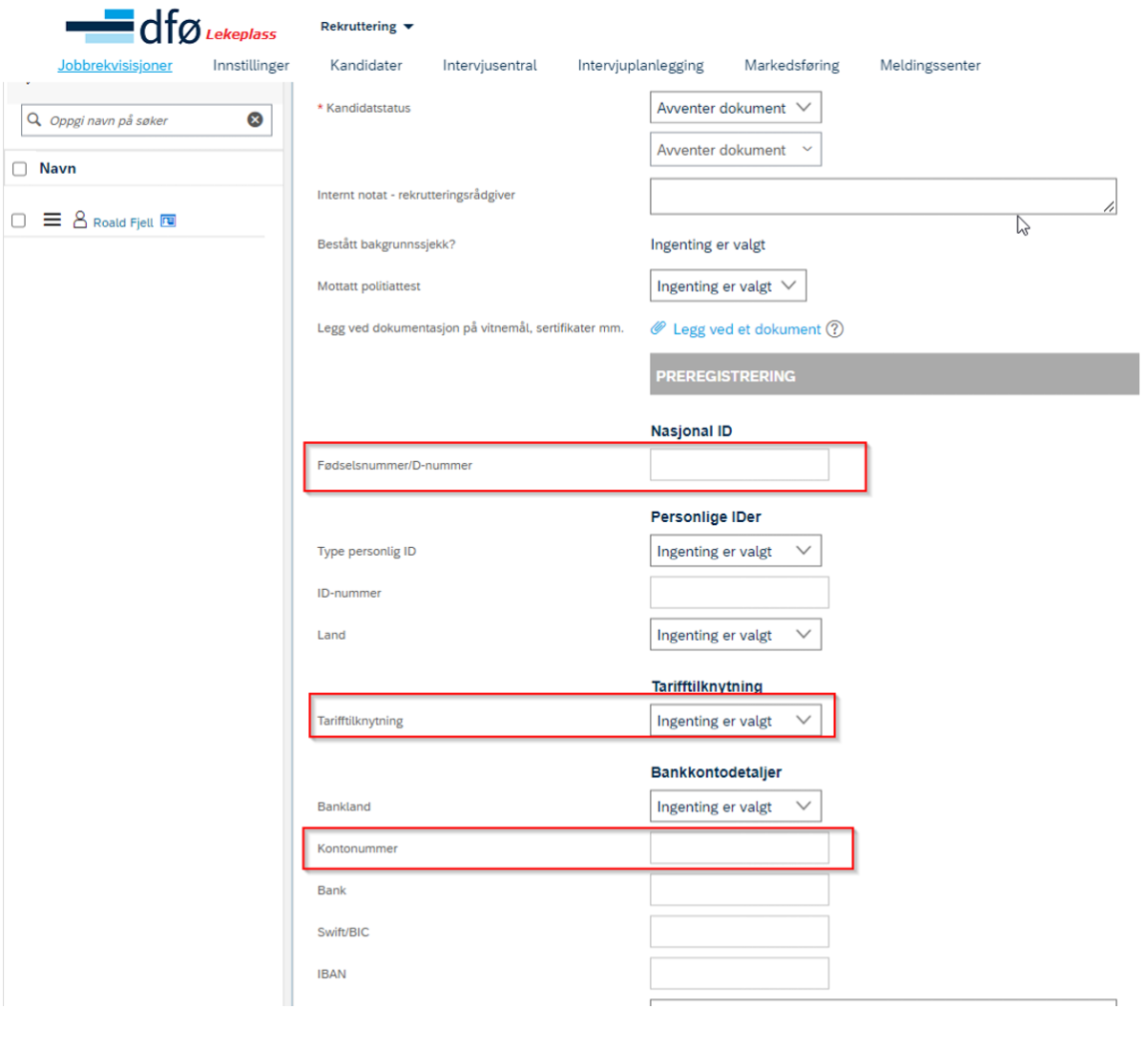 bildet som viser at preregistreringsfeltene på kandidatprofilen er blanke 