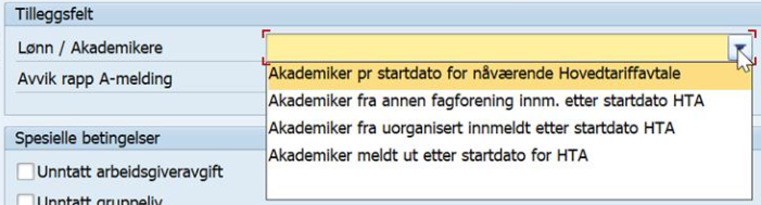 Tilleggsfelt lønn akademikere