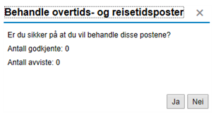 Bekrefte videresending av overtidspost