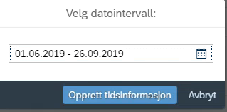 Velg datointervall